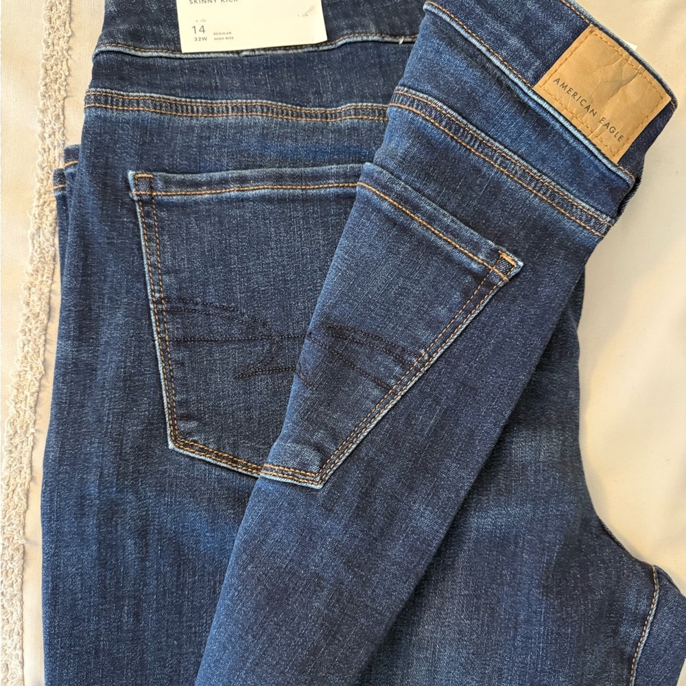 American Eagle Outfitters Women's Dark Blue Skinny Jeans